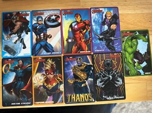 Marvel Avengers Coin Pusher Card Full Set 1-9 with THANOS card w/ Barcodes RARE - Picture 1 of 2