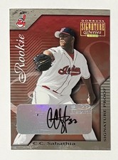 2001 Donruss Signature Series C.C. SABATHIA Rookie Auto 13/25 Signature Proof SP