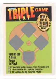 Tarjeta rasca y gana Donruss Triple Play 1993 *sin rayar* - Imagen 1 de 2
