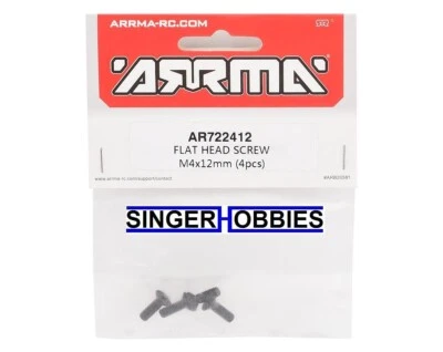 ARRMA ARAC9891 4x12mm Tornillo Cabeza Plana (4) AR722412 NUEVO EN PAQUETE HH Foto 1 de 2