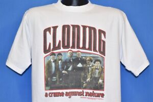 vintage 90s THREE STOOGES CLONING CRIME AGAINST NATURE COMEDY TV MOVIE t-shirt L