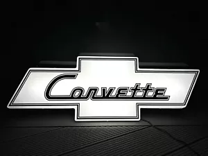 Corvette Chevrolet Illuminated Sign Garage Showroom Dealership Mancave Large - Picture 1 of 23