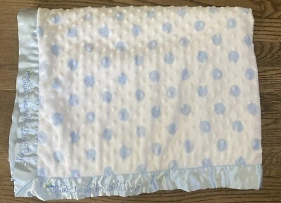 Manta de seguridad Carters Thank Heaven for Little Boys azul minky lunares Foto 1 de 4