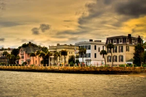 Historic Charleston Battery at Sunset Photo Art Print Poster 18x12 - Picture 1 of 1