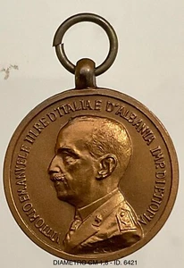 VITTORIO EMANUELE IIII° RE D’ITALIA E D’ALBANIA MEDAGLIA ALBANIA REDENTA A.XVII° - Picture 1 of 6