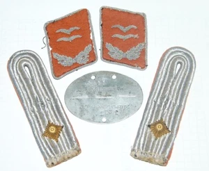 INSIGNIAS DE HOMBRO Y CUELLO DE TENIENTE DE TRANSMISIONES DE LA LUFTWAFFE - Imagen 1 de 7