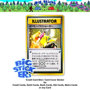 Calcomanía de tarjeta Pokémon con piel de tarjeta de crédito pegatina inteligente Pikachu ilustrador - Imagen 1 de 15