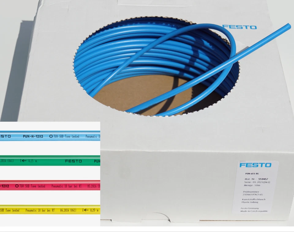 FESTO PUN-H Pneumatikschlauch Ø 3mm 5 / 10 / 20 / 50 Meter verschiedene Farben