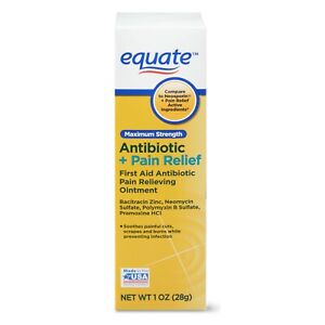 Equate Maximum Antibiotic & Pain Relief Ointment, 1 OZ..+