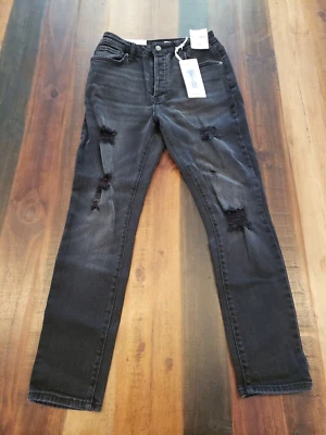 Forever 21 - Pantalones de mezclilla para mamá desgastados (nuevos) - talla 27 Westwood altos negros nuevos con etiquetas Foto 1 de 4