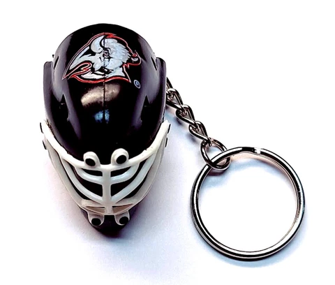 BUFFALO SABRES HOCKEY MINI TEAM GOALIE MASK KEYCHAIN 1.5" TALL NHL LICENSED Cover