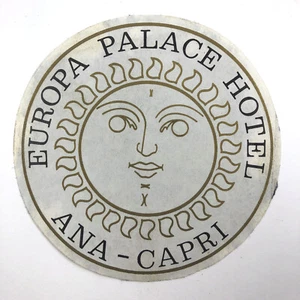 Capri Italy Europa Palace Hotel Ana-Capri Luggage Sticker Baggage Tag - Picture 1 of 3