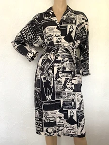 MOSCHINO Retro Newspaper Pin Up Girl Print Coat UK 8 FR 36 IT 40 S BNWT RARE - Picture 1 of 19