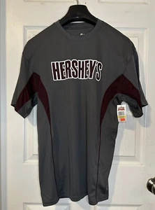 Badger Sport Mens Short Sleeve Shirt Hershey's Size Medium - Grey & Brown - Picture 1 of 6