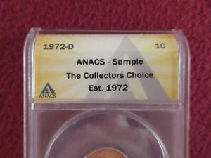 1972 d  ANACS - SAMPLE  " THE COLLECTORS CHOICE " Est. 1972 Sample Slab - Picture 1 of 5