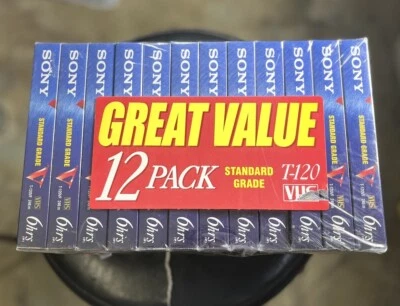 vhs-кассеты sony упаковка 12 шт. запечатанные - Изображение 1 из 2