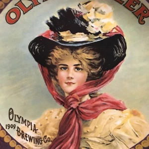 Vintage Collector Plate Nostalgic By Hoyle Olympia Girl Olympia Beer 1981 - Picture 1 of 7