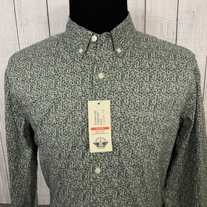 Dockers Men's Large Green Floral Wrinkle Free Long Sleeve Button-Front Shirt NWT - Picture 1 of 11