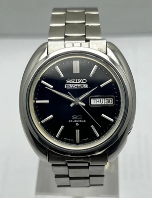 Vintage 1971 SEIKO 5 Actus SS 23 Jewel Blue Dial Automatic 6106-7470 Mens Watch - image 1 of 4