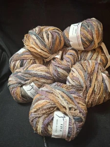 Trendsetter Yarns "Viva" Ribbon Yarn 8 Balls Color #812 peach purple grey - Picture 1 of 3