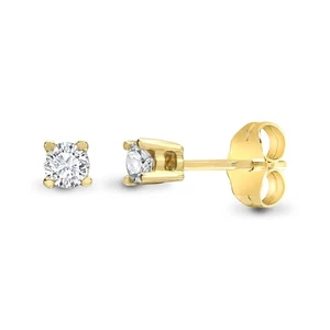 9ct Gold Jewelco London 0.1ct Diamond Solitaire Stud Earrings - Picture 1 of 3