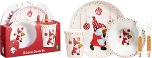 KINDER GESCHIRRSET 1 Stück Weihnachtsmann 5-tlg 3 Sorten unsortiert - Bild 1 von 2