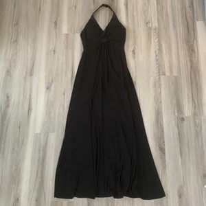 David's Bridal Women's Long Formal Dress Black Size 6 Halter V Neck Lace Wedding - Picture 1 of 9