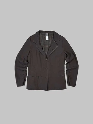 Chaqueta Blazer Lilith Vintage Para Mujer Marrón 100% Lino Sin Forro Tres Botones M Foto 1 de 4