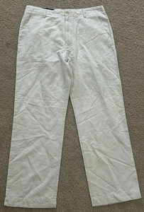 Banana Republic Dawson Pants Linen Blend 35x32 Beige Flat Front Chino NWT - Picture 1 of 10