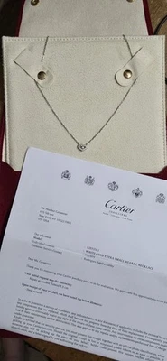 卡地亚 Diamond C de Cartier 心形吊坠链项链 18K 白金 — 第 1/3 张图片