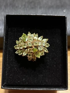 Anillo Flor Piedra Peridoto Multi Plata Esterlina 925 Vintage TALLA 8 3/4 Nuevo - Imagen 1 de 15
