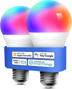 Smart Light Bulb, Smart WiFi LED Bulbs Compatible with Apple HomeKit, Siri, A... - Picture 1 of 9