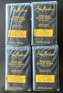 4 Unopened 3.5oz Bars Of Shea Moisture African Black Soap (212) - Picture 1 of 5