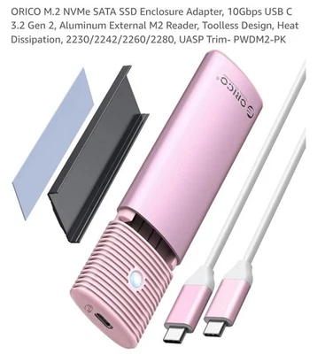 ORICO M.2 NVMe SATA SSD Enclosure Adapter, 10Gbps USB C 3.2 Gen 2, Aluminum... - Image 1 of 3