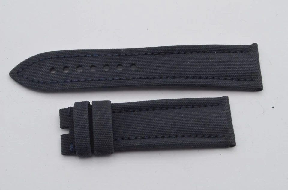 Pulseira de couro Blancpain 23 mm para fivela 20 mm azul - Imagem 1 de 2