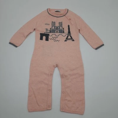 Lucky Jade Paris комбинезон кашемир хлопок боди розовый размер 0-3 месяцев - Изображение 1 из 4