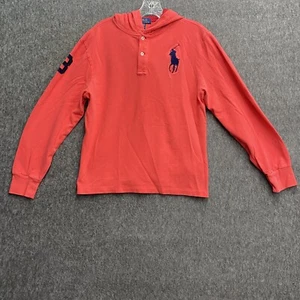 Polo Ralph Lauren youth XL long sleeve Pullover Hoodie Pink Big Pony #3 Logo - Picture 1 of 8
