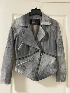 vintage distressed leather jacket diesel rag bone grunge vintage indie sleaze - Picture 1 of 6