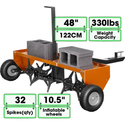 48" Lawn Aerator Tow Behind for Plug Aerating W/Extra-Wide for Lawn & Garden - Image 1 of 4