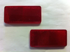 2 reflectores rectangulares rojos, autoadhesivos, montaje en poste de entrada, etc. - Imagen 1 de 1