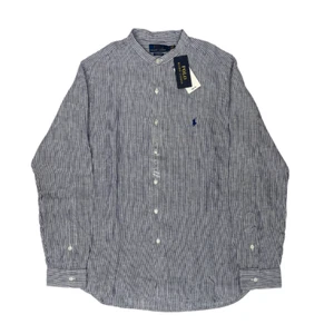 Polo Ralph Lauren Poplin Navy Stripes Classic Fit Men's NWT Free Shipping - Picture 1 of 4