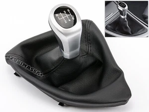 para BMW 1 E81 E82 E87 CUERO PALANCA DE CAMBIO 6 VELOCIDADES POMO PERILLA FUNDA - Imagen 1 de 7