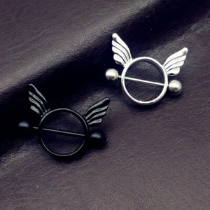 Forno Ali Cattive Forma Barre Scudo Piercing Acciaio Piercing Capezzolo Piercing Donna Uomo  - Foto 1 di 12