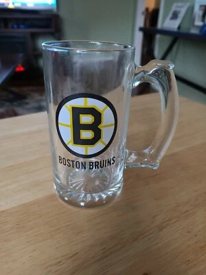 Pair of BOSTON BRUINS Logo 5.25" Glass Mugs/Steins - Image 1 of 3