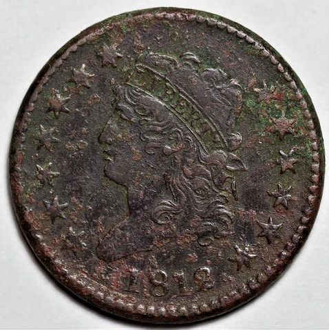 1812 Classic Head Large Cent - Corrosion - US 1c Copper Penny Coin - L37 Cover