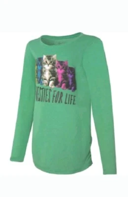 Camiseta cola camisa manga larga estampada Hanes para niñas, talla X-pequeña 4/6 Foto 1 de 4