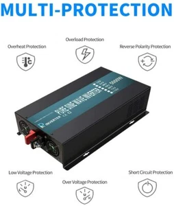 5000W Pure Sine Wave Inverter 72V to 110V 120V Solar Power Home System Car Truck - Picture 1 of 11