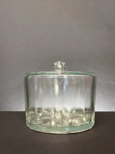 Vintage 1930s Sanitary Cheese Preserver Heavy Glass Container & Lid Store T1 - Picture 1 of 17