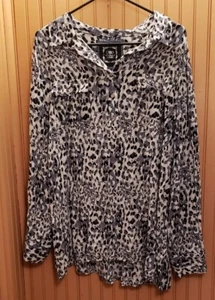 Cato transparente Damenbluse Leopard Knopfleiste Größe 18/20 - Bild 1 von 5