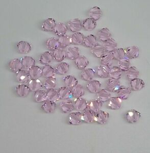 Bicone rosaline cristal Swarovski 5328 perles ; 4 mm (24) ou 6 mm (12) ; rose